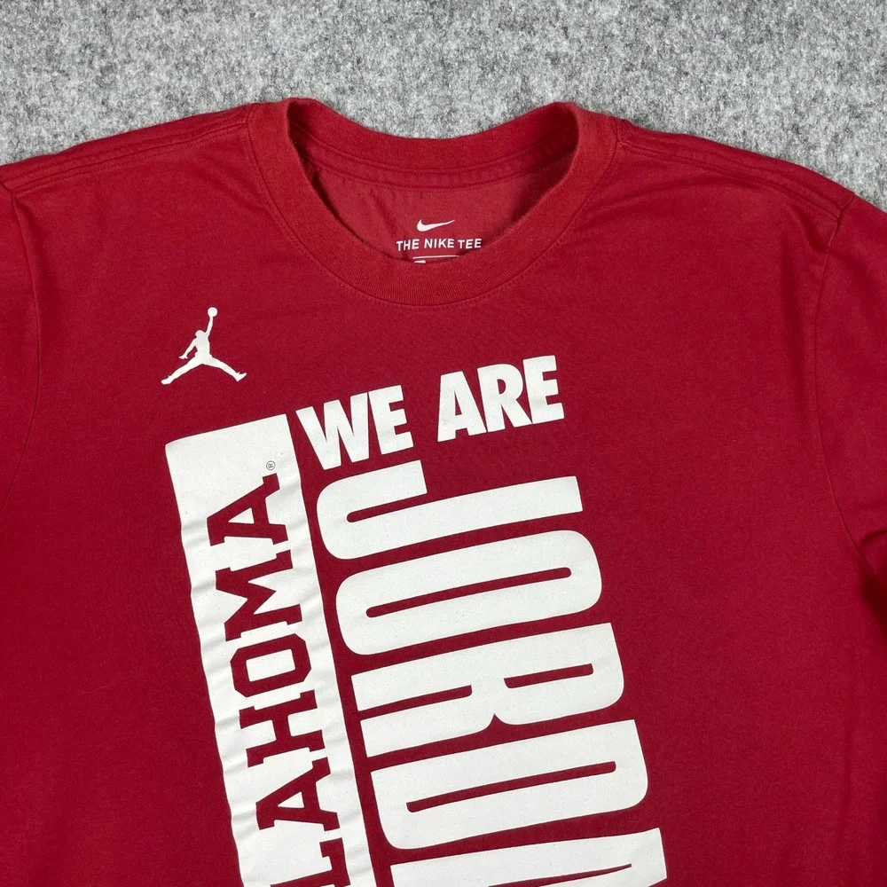 Oklahoma Sooners T-Shirt Mens Large Red We Are Jordan Nike Dri-FIT Crewneck OU